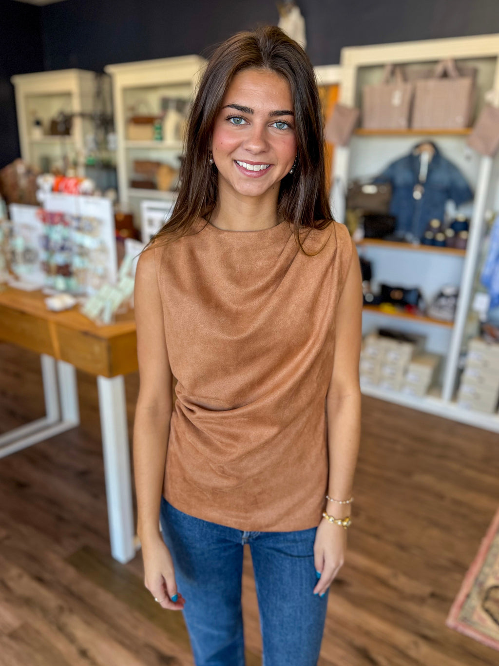 Suede Sleeveless Top