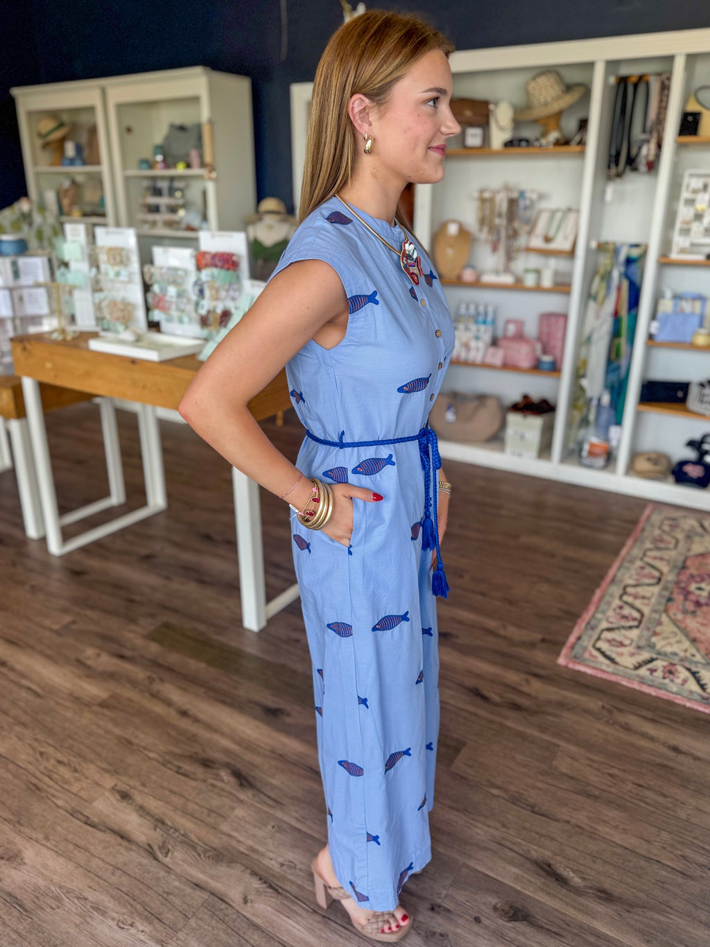 Embroidered Fish Jumpsuit