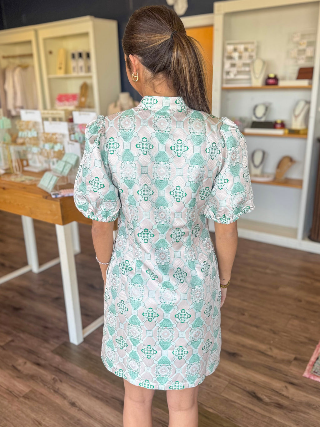 Antique Jacquard Mini Dress
