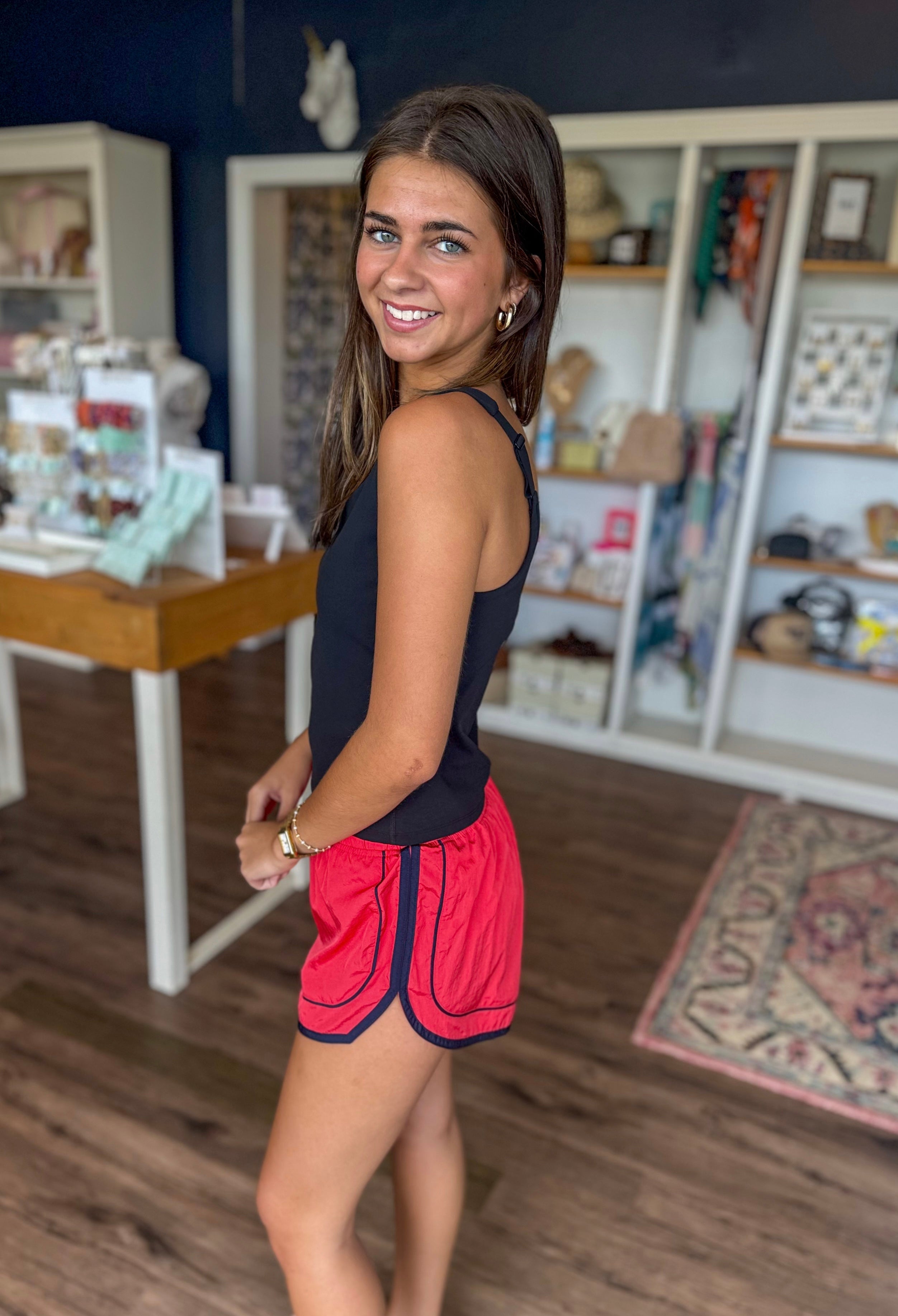 Varsity Blues Shorts in Grapefruit