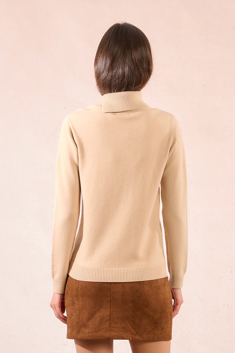 Beige Turtleneck