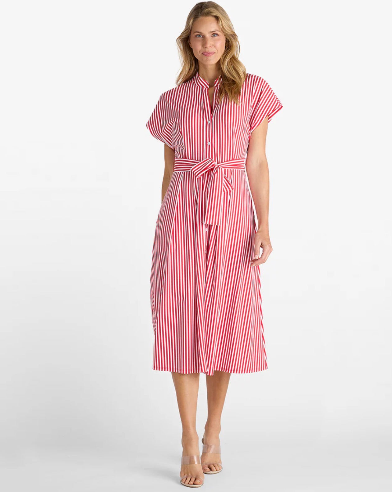 Matilda Dress in Stripe Red