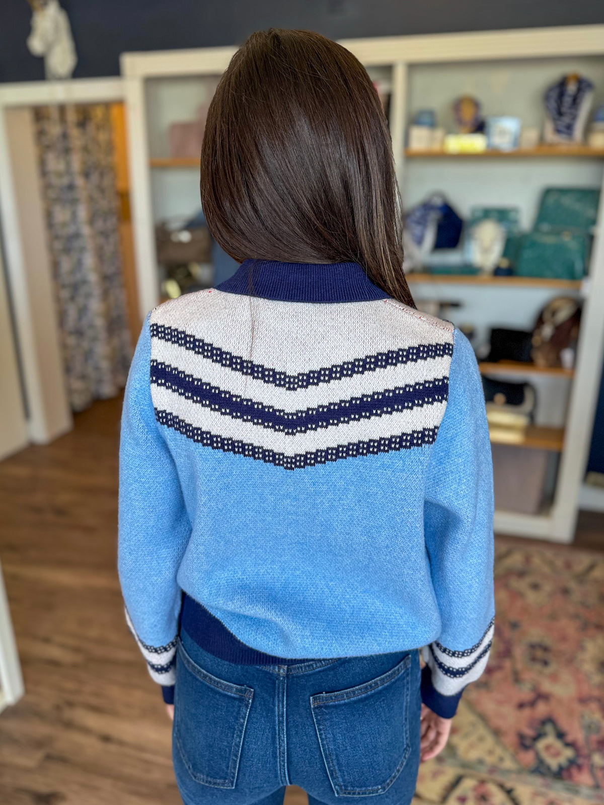 Horse Zip Front Sweater