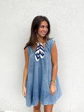 Denim Scoop Neck Dress
