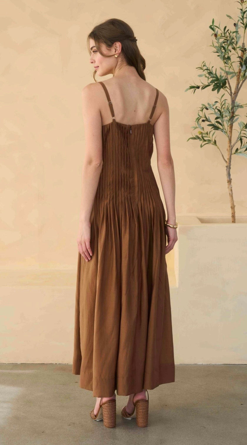 Pleated Chocolate Maxi
