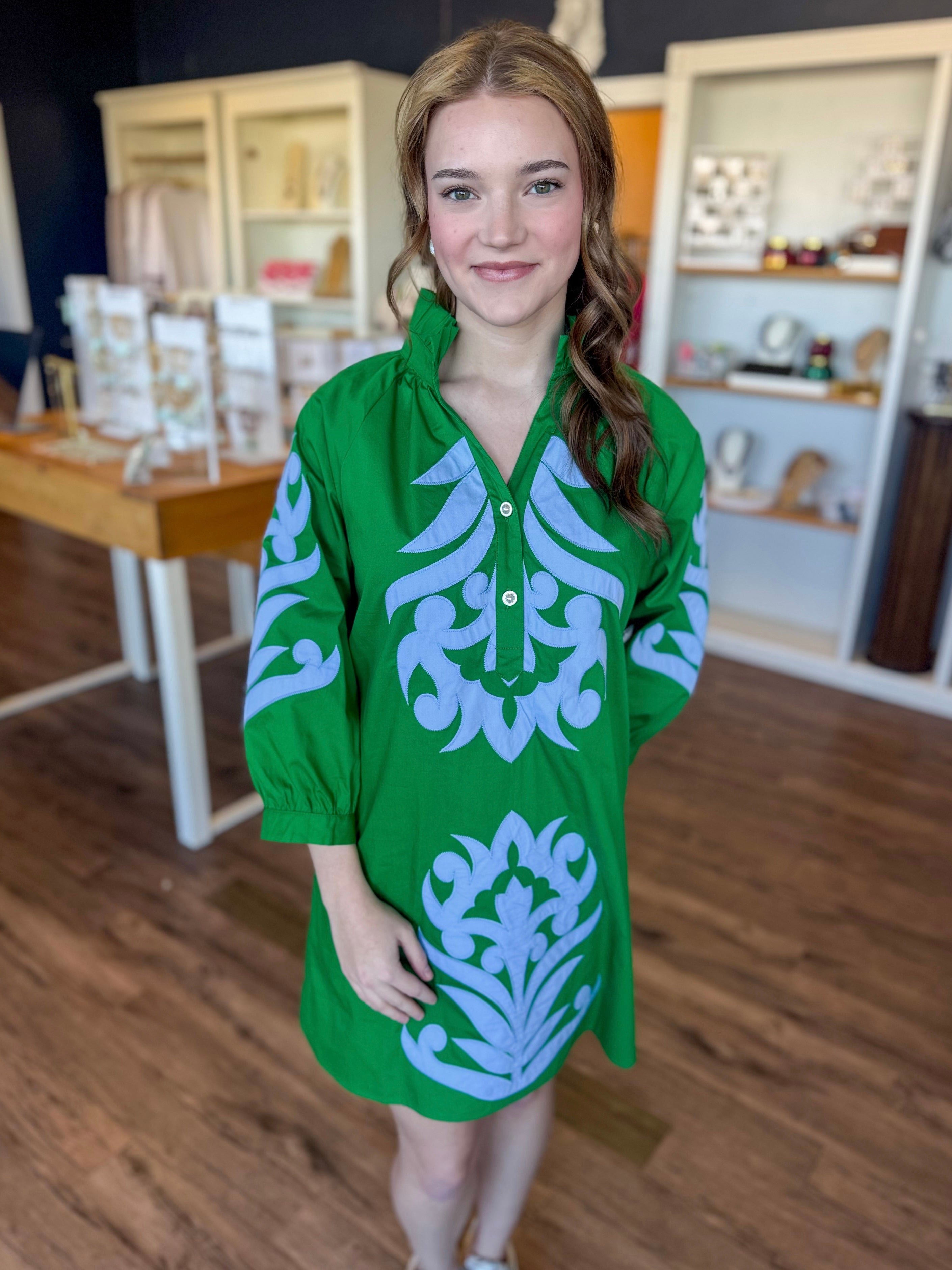 Hampton Floral Dress in Green