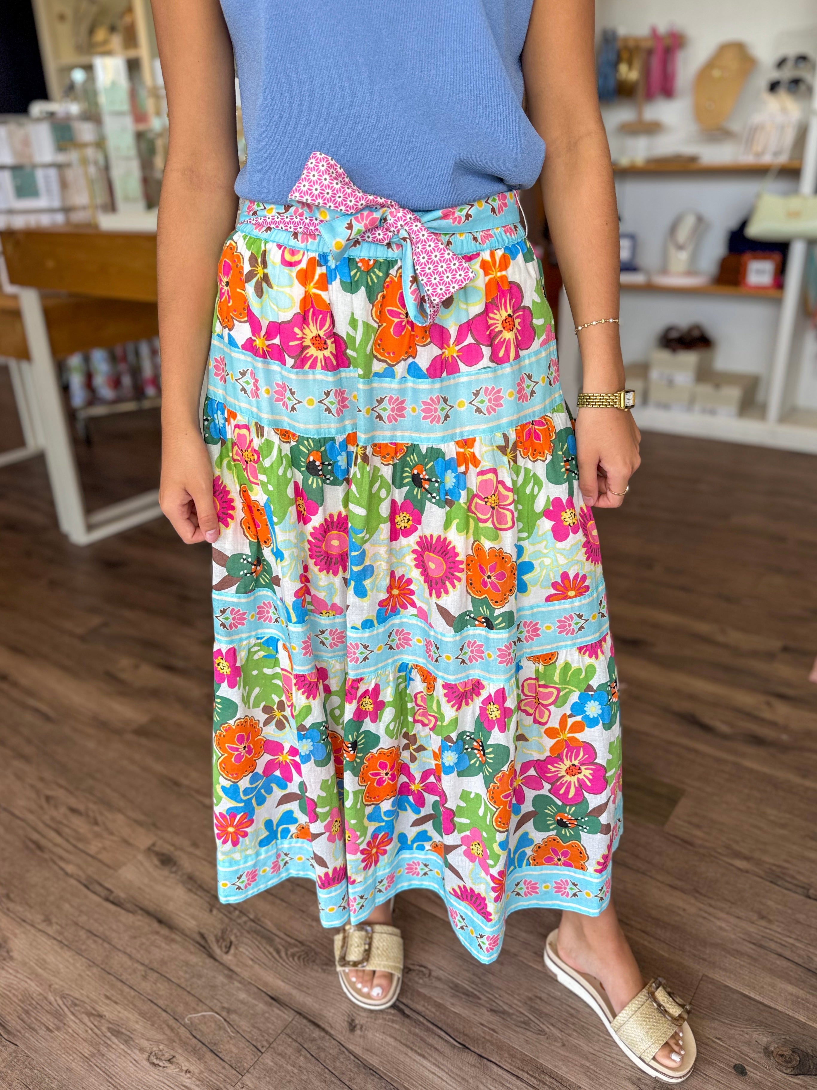 Vivid Floral Skirt