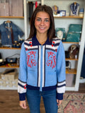 Horse Zip Front Sweater