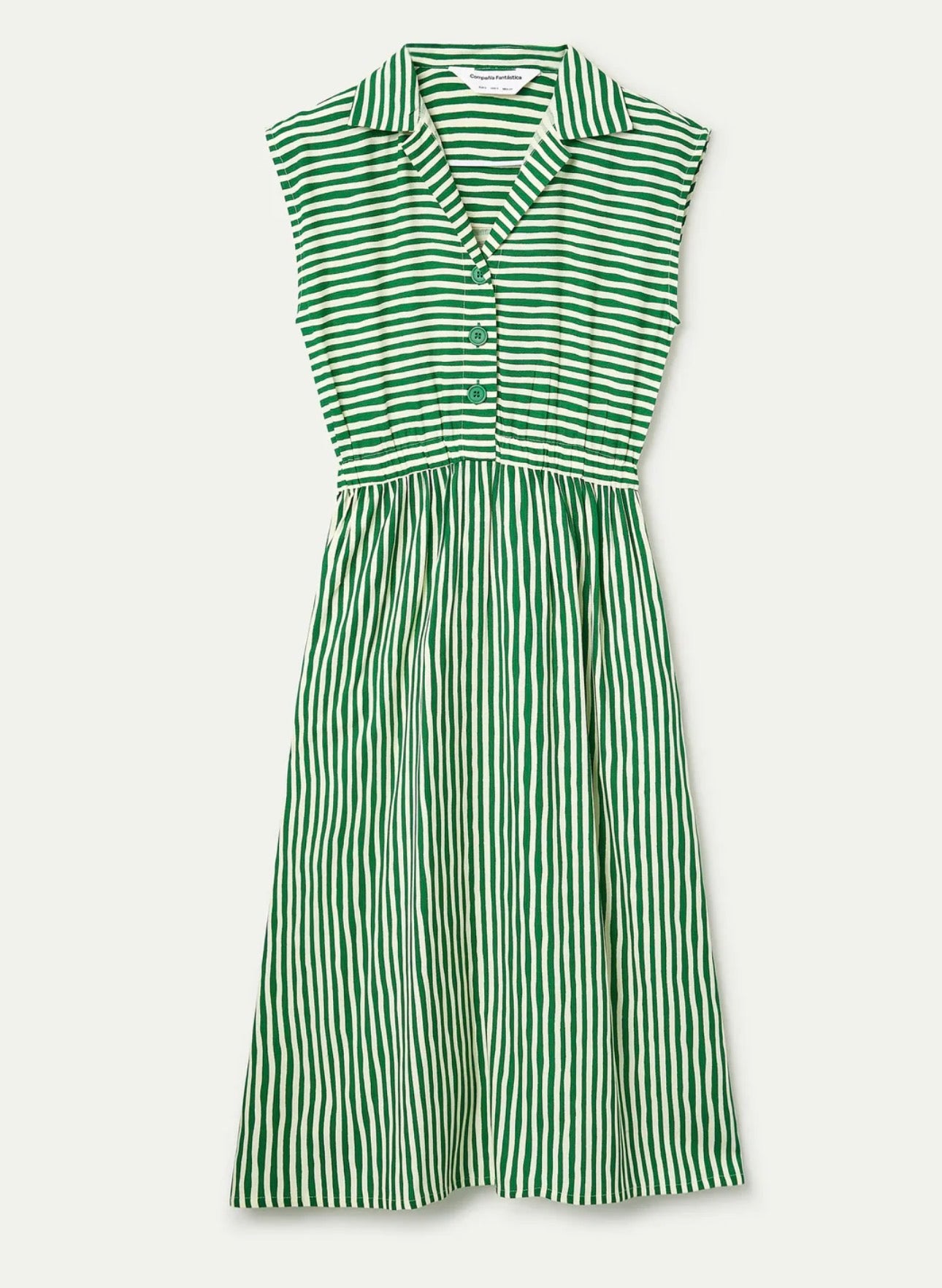 Green Stripe Midi Dress