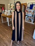 Black and Tan Stripe Dress