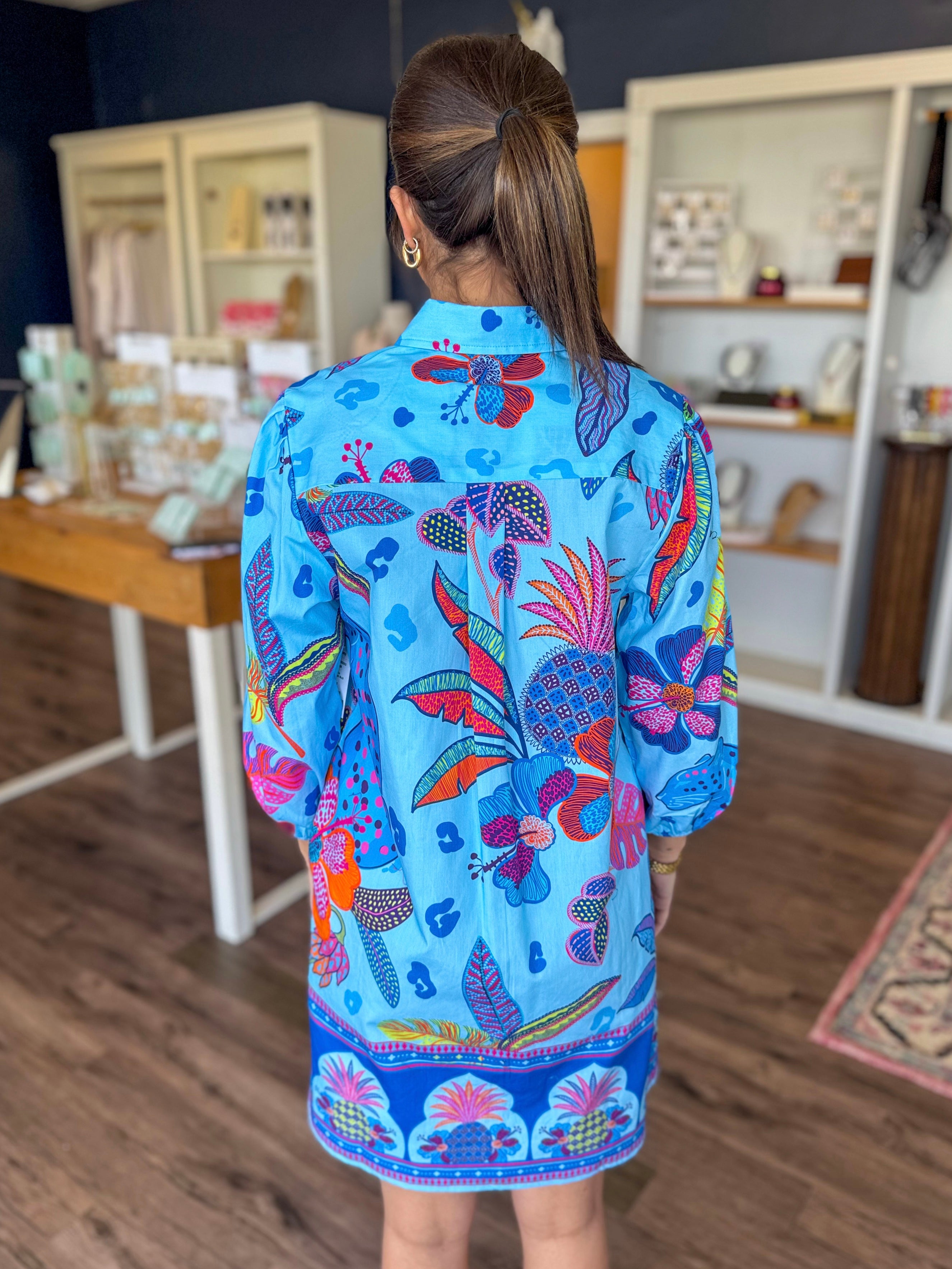 Ava Dress in Azure Safari