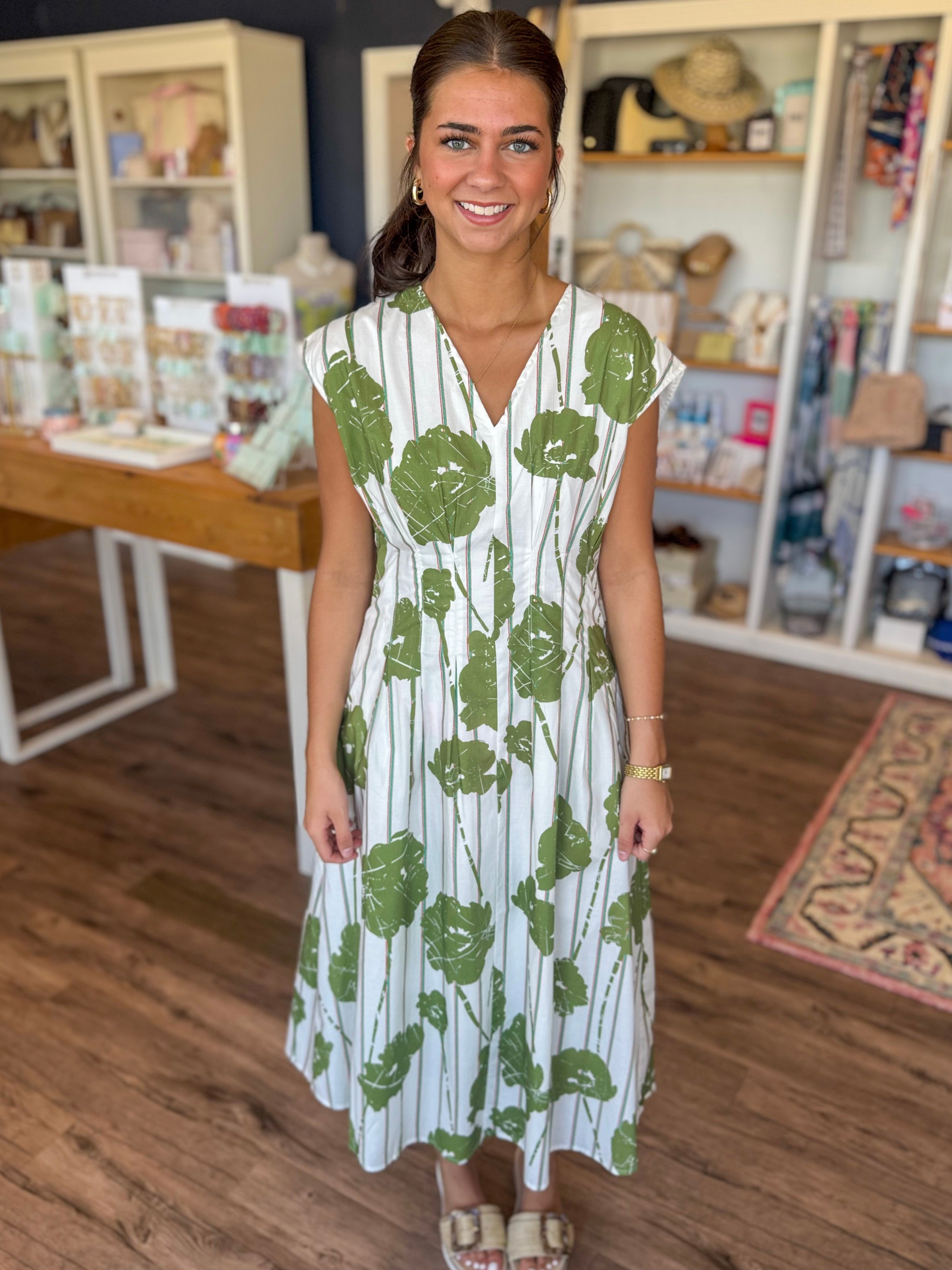 Splotches and Stripes Maxi Dress