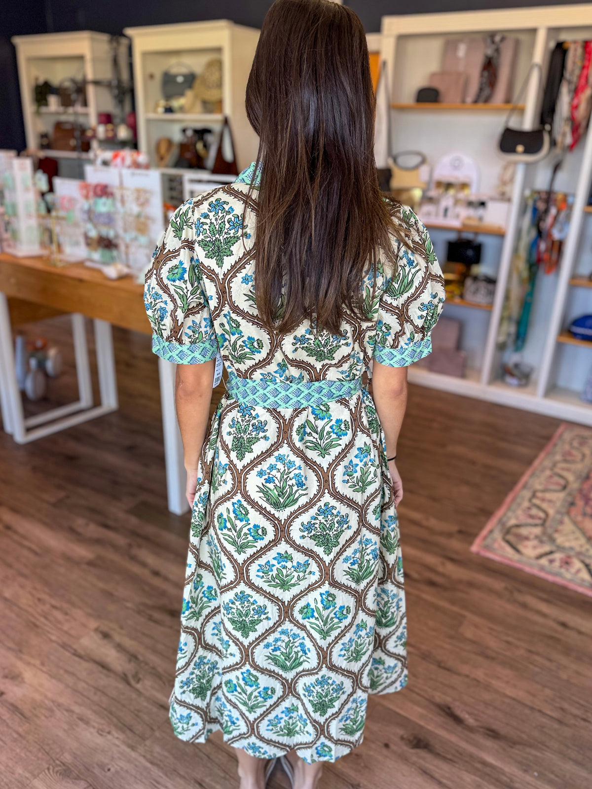 Brown Fall Floral Dress