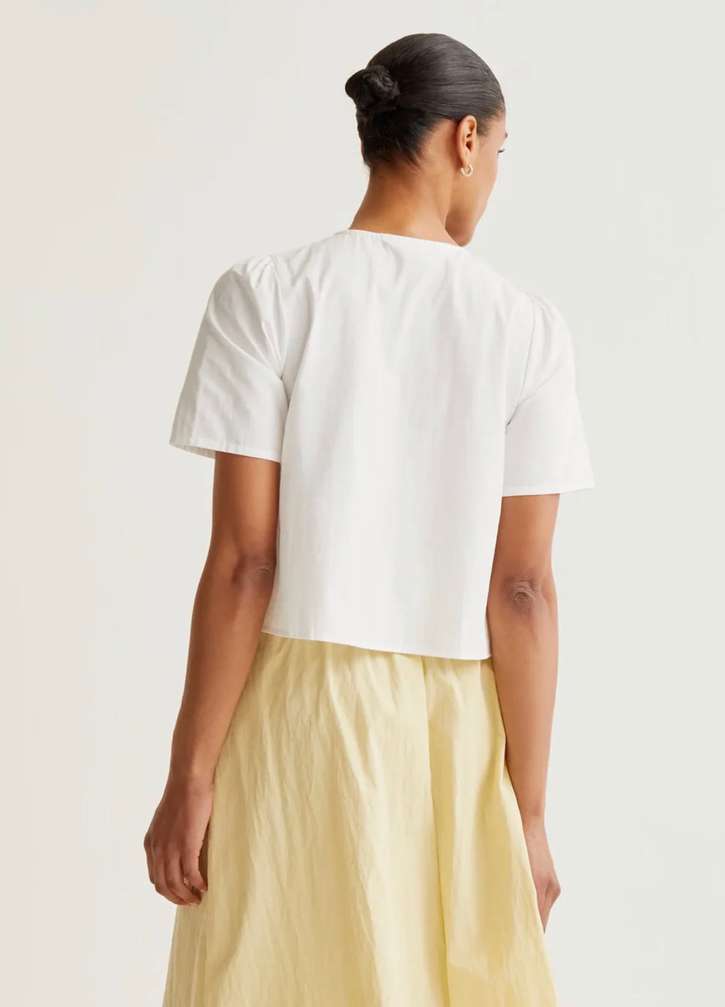 White Fun Button Blouse