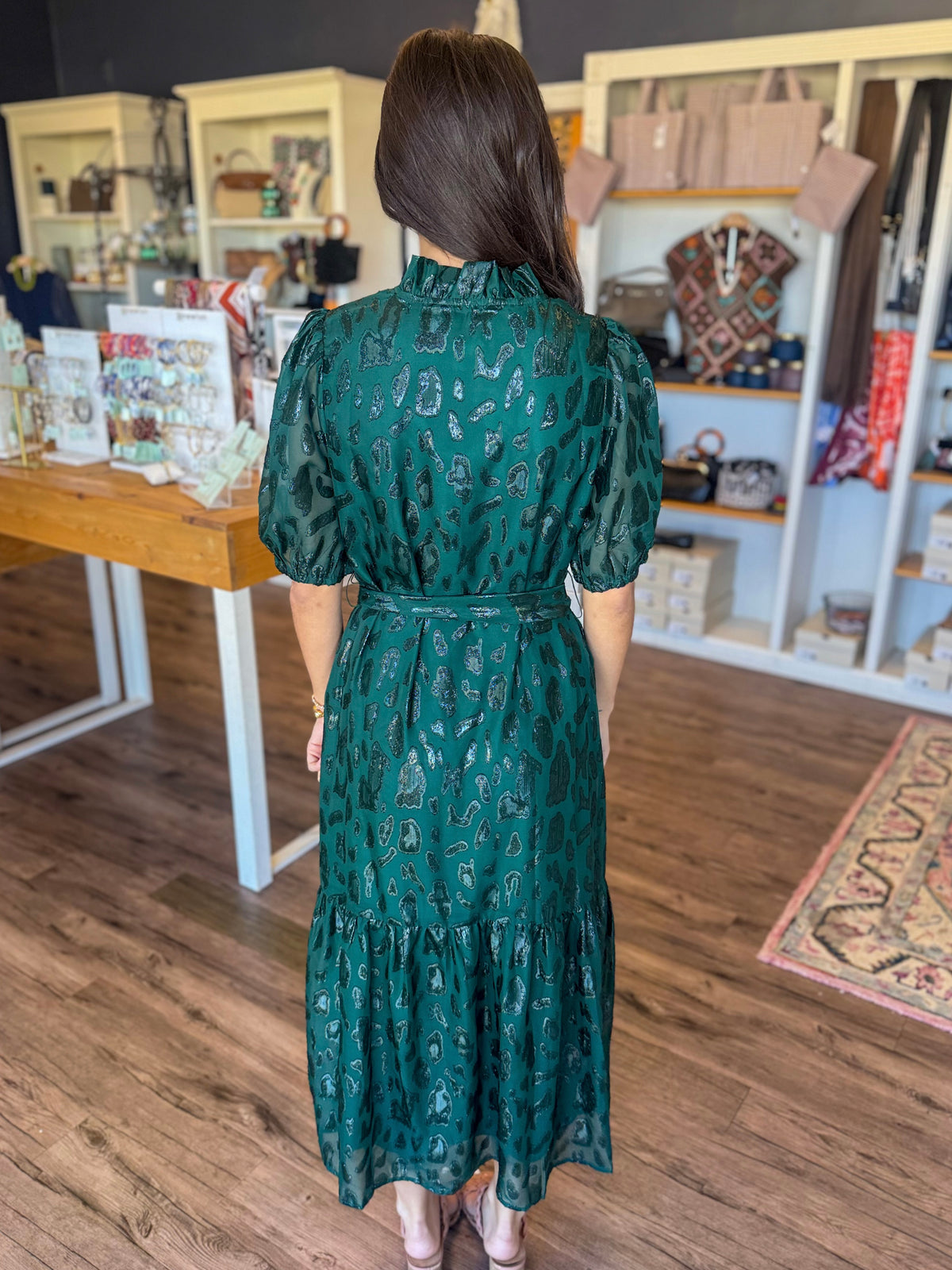 Forest Glimmer Maxi Dress