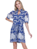 Navy Petal Lace Collar Chemise Dress