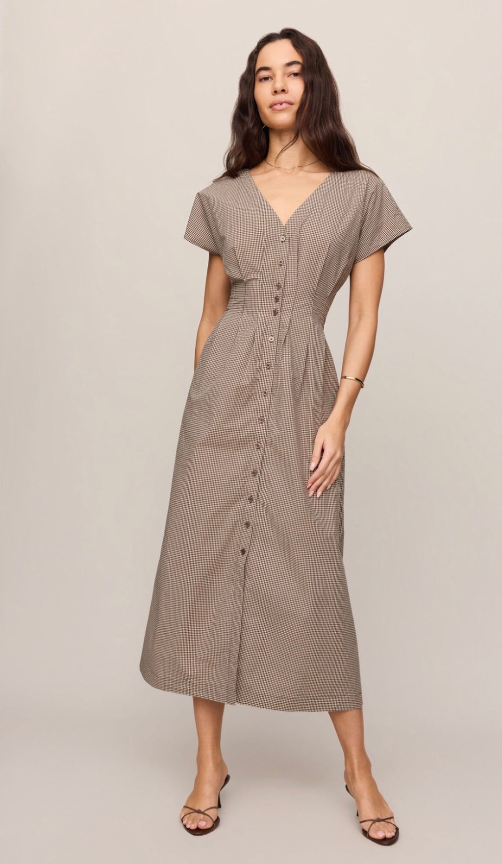 Sanna Gingham Midi Dress