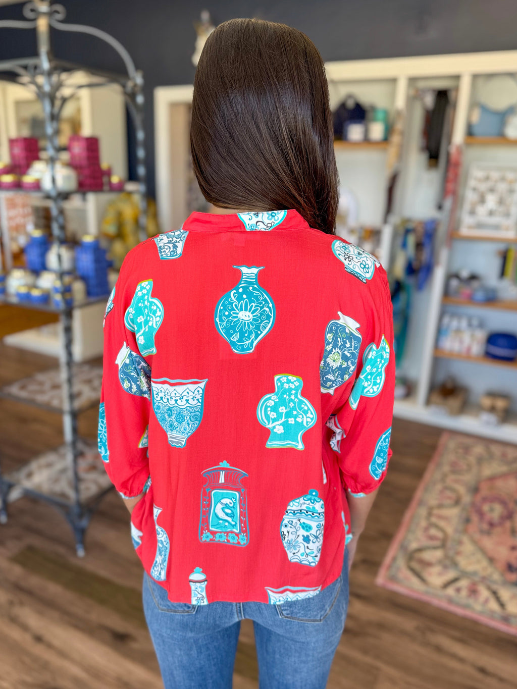 Coral Vases Blouse