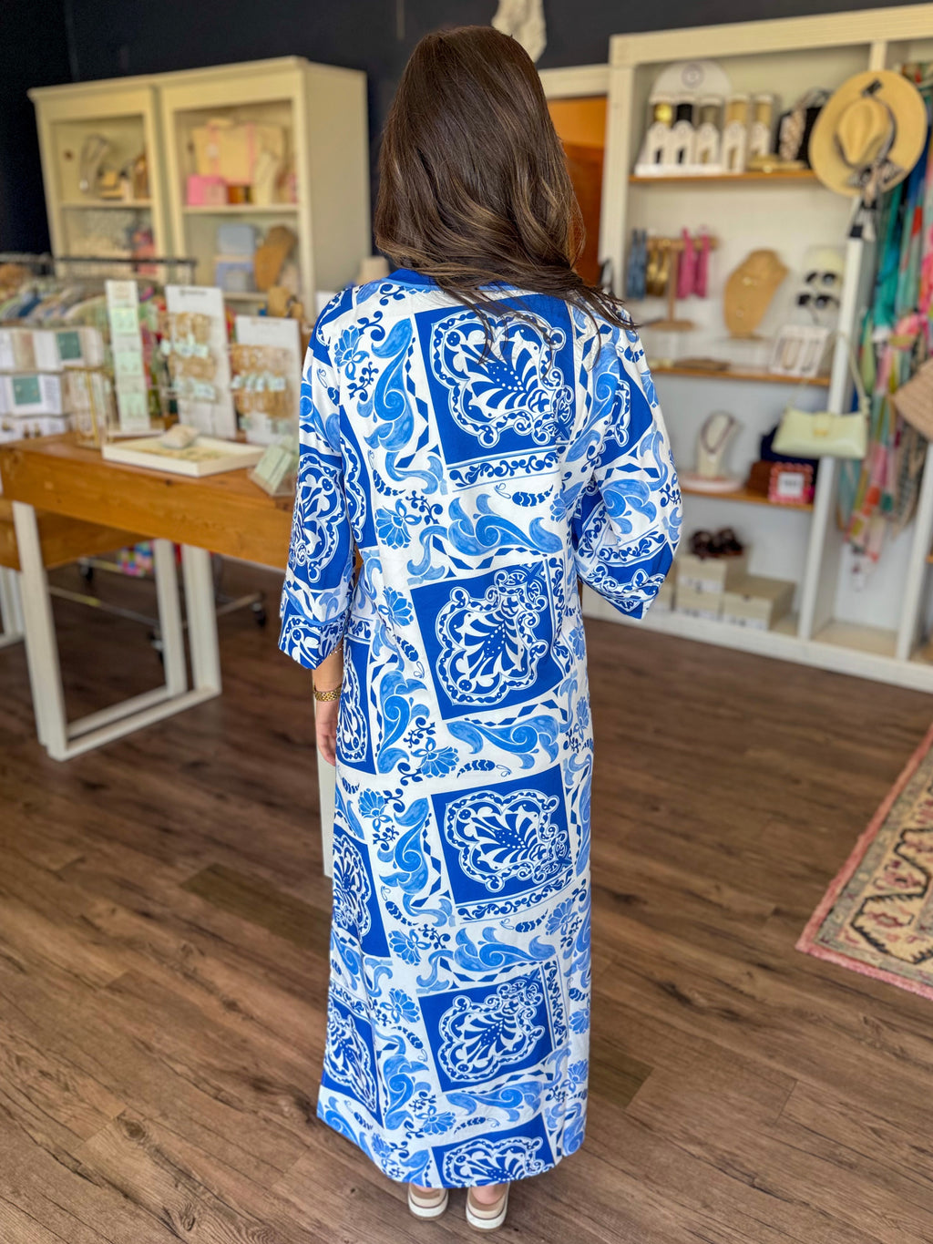 Cerulean Tiles Maxi Dress