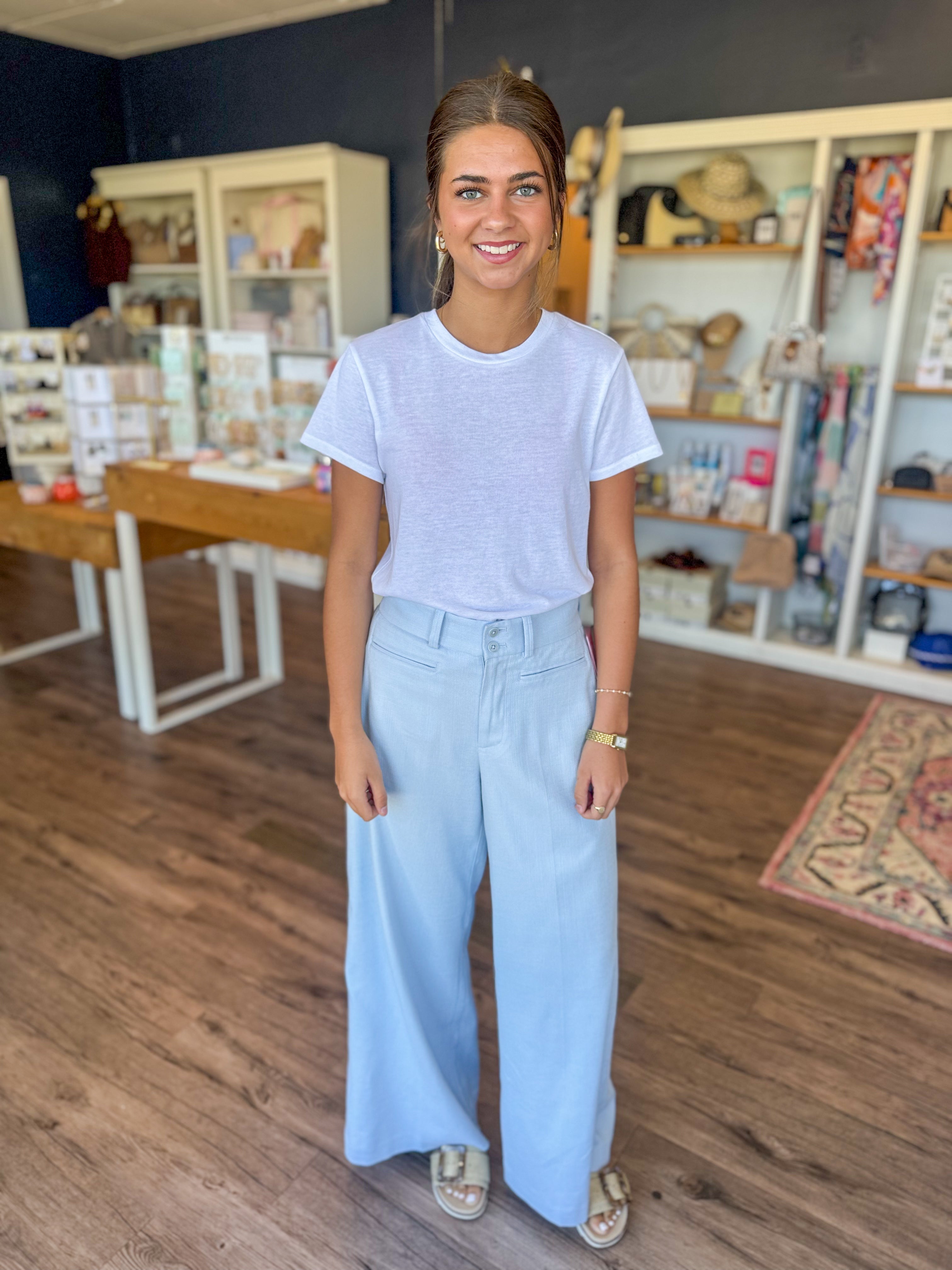 Light Blue Super Wide Let Pant