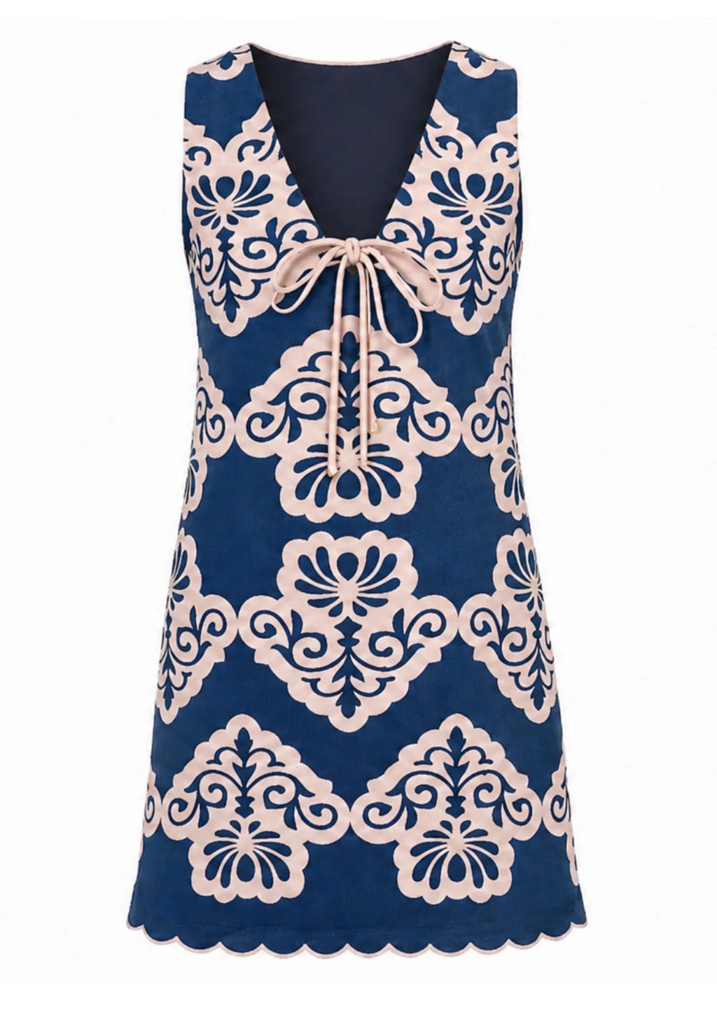 Victoria Navy Sea Wall Mini Dress