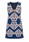 Victoria Navy Sea Wall Mini Dress