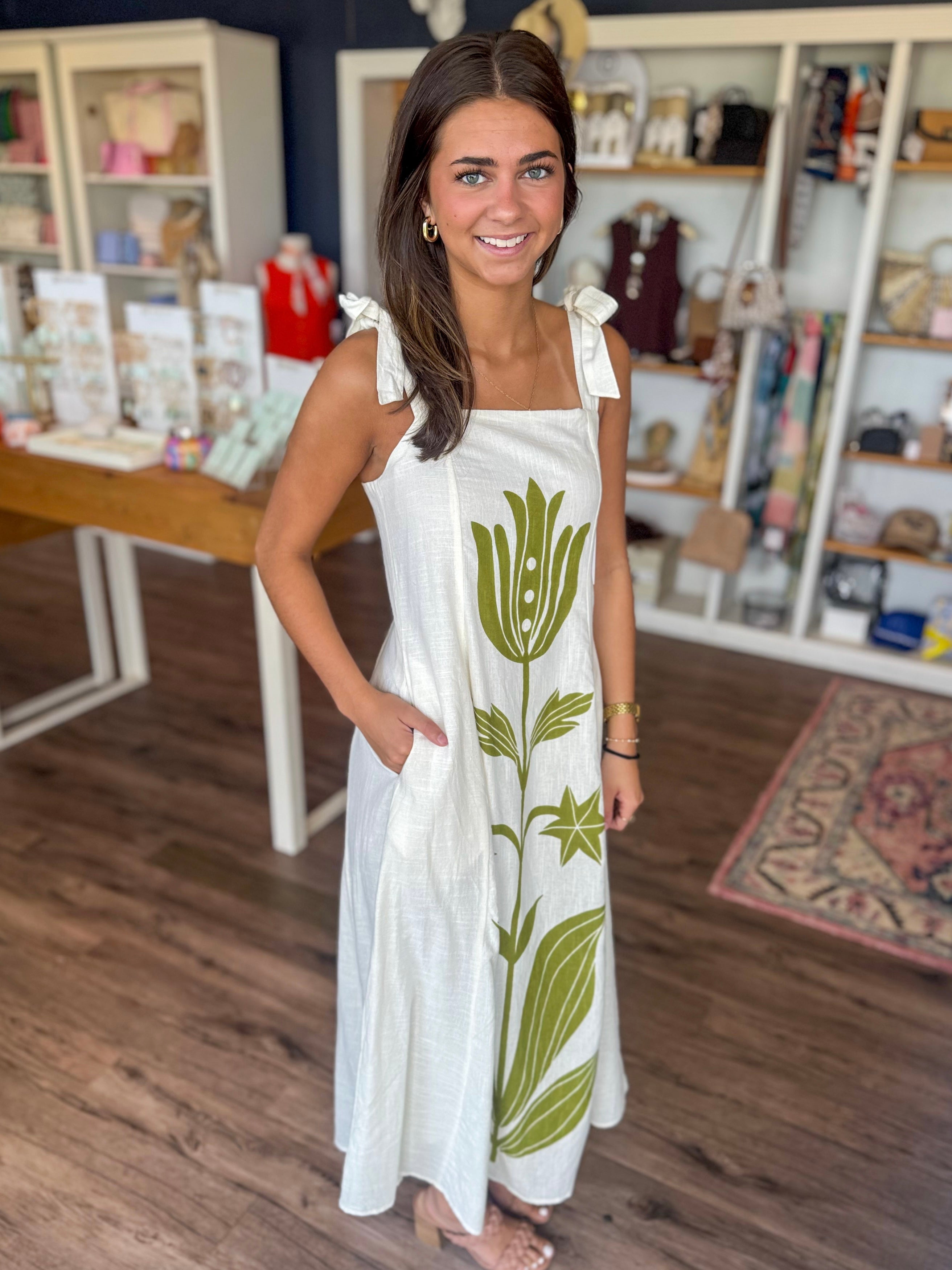Green Garden Maxi Dress – Tapestry Inc