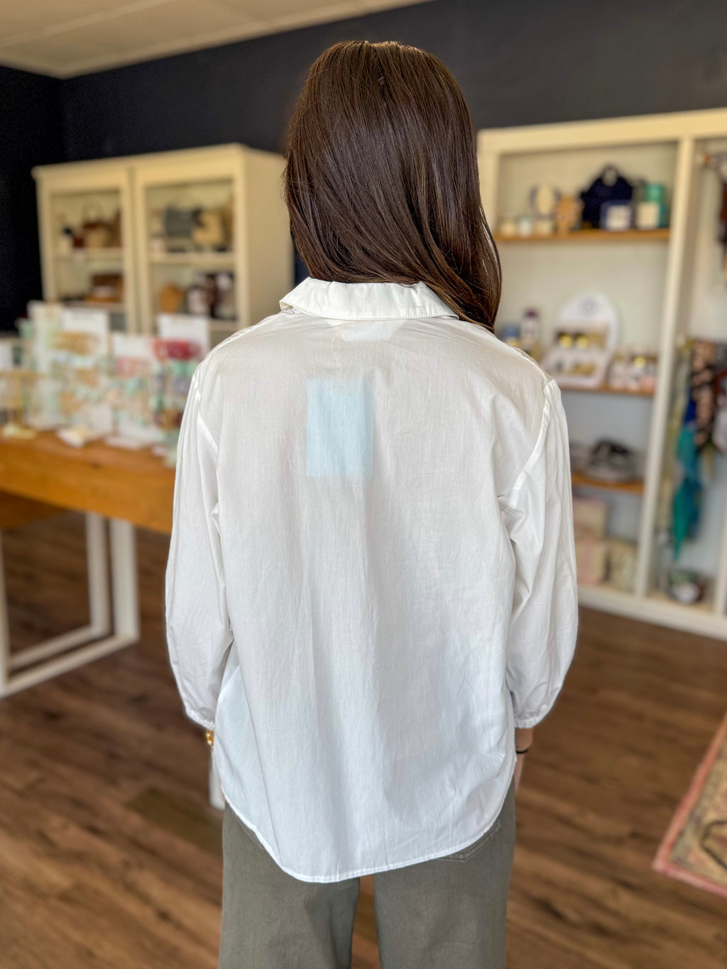 Colorful Button White Blouse