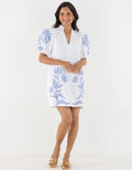Hampton Mini Dress in Mini Dutch Tile