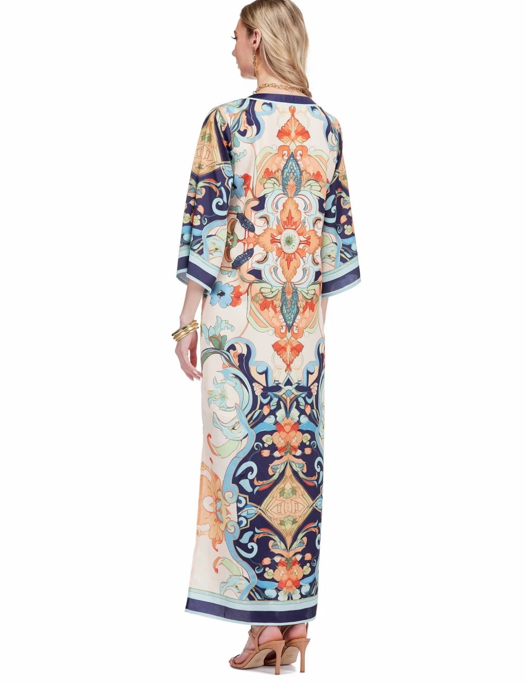 Azure Medallion Trimmed Maxi