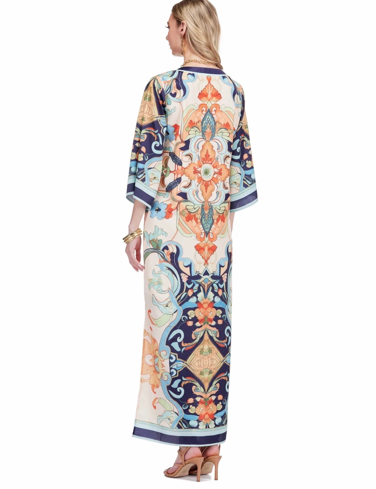 Azure Medallion Trimmed Maxi