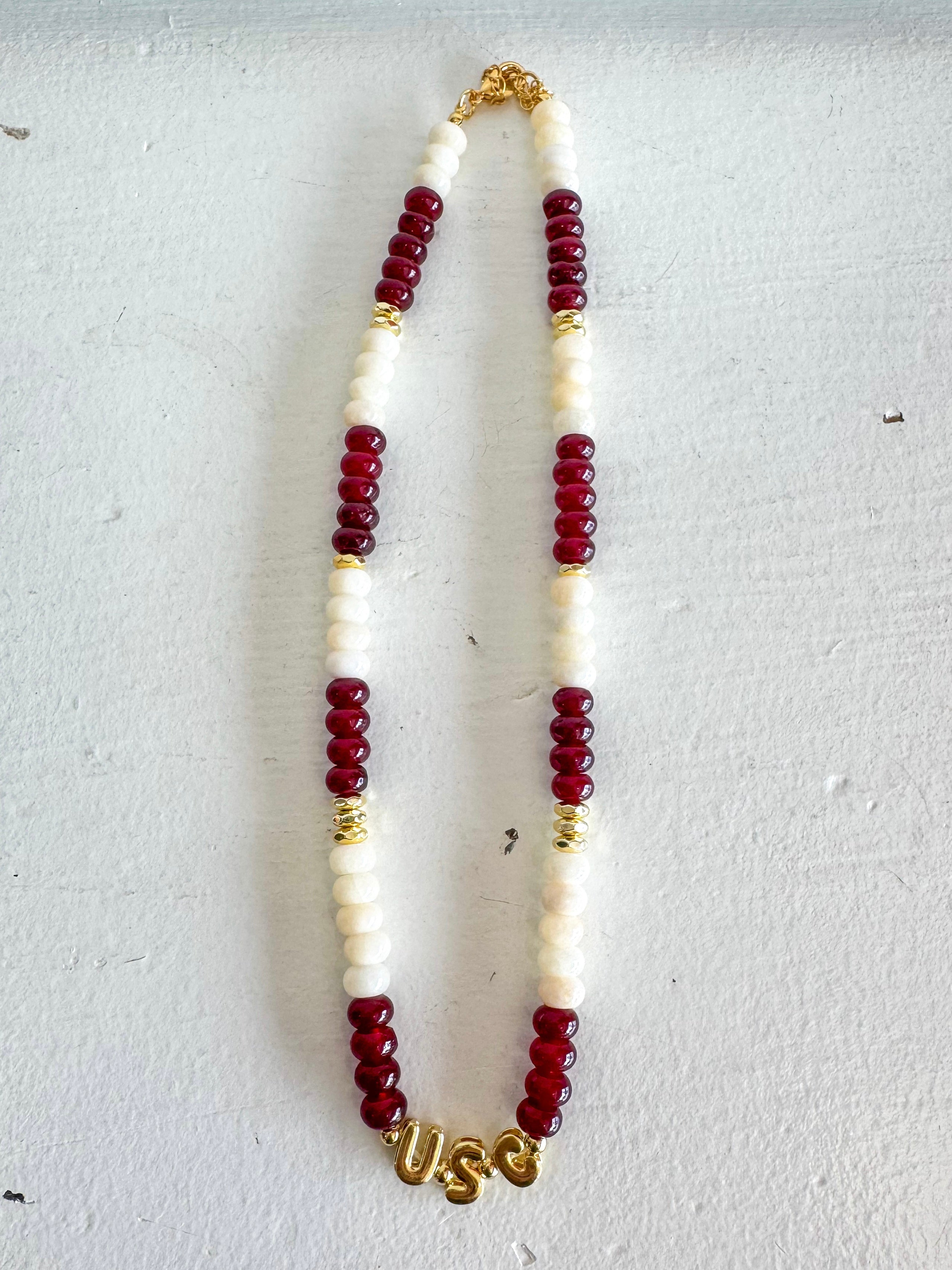 Custom Beaded USC Necklace