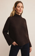 Emerge Funnel Neck Chocolate Sweater