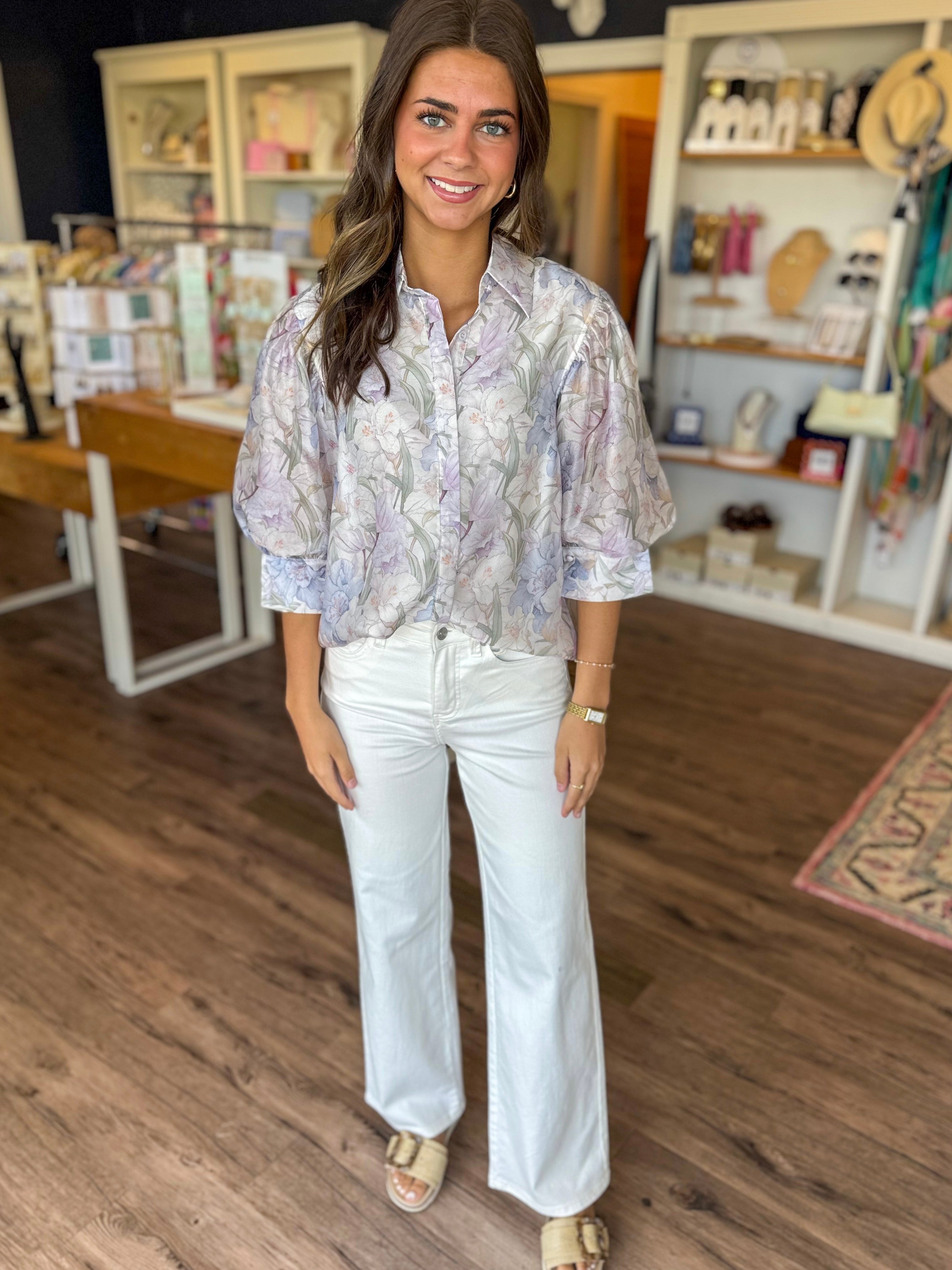 Maeve Mid Rise Straight Jeans in White