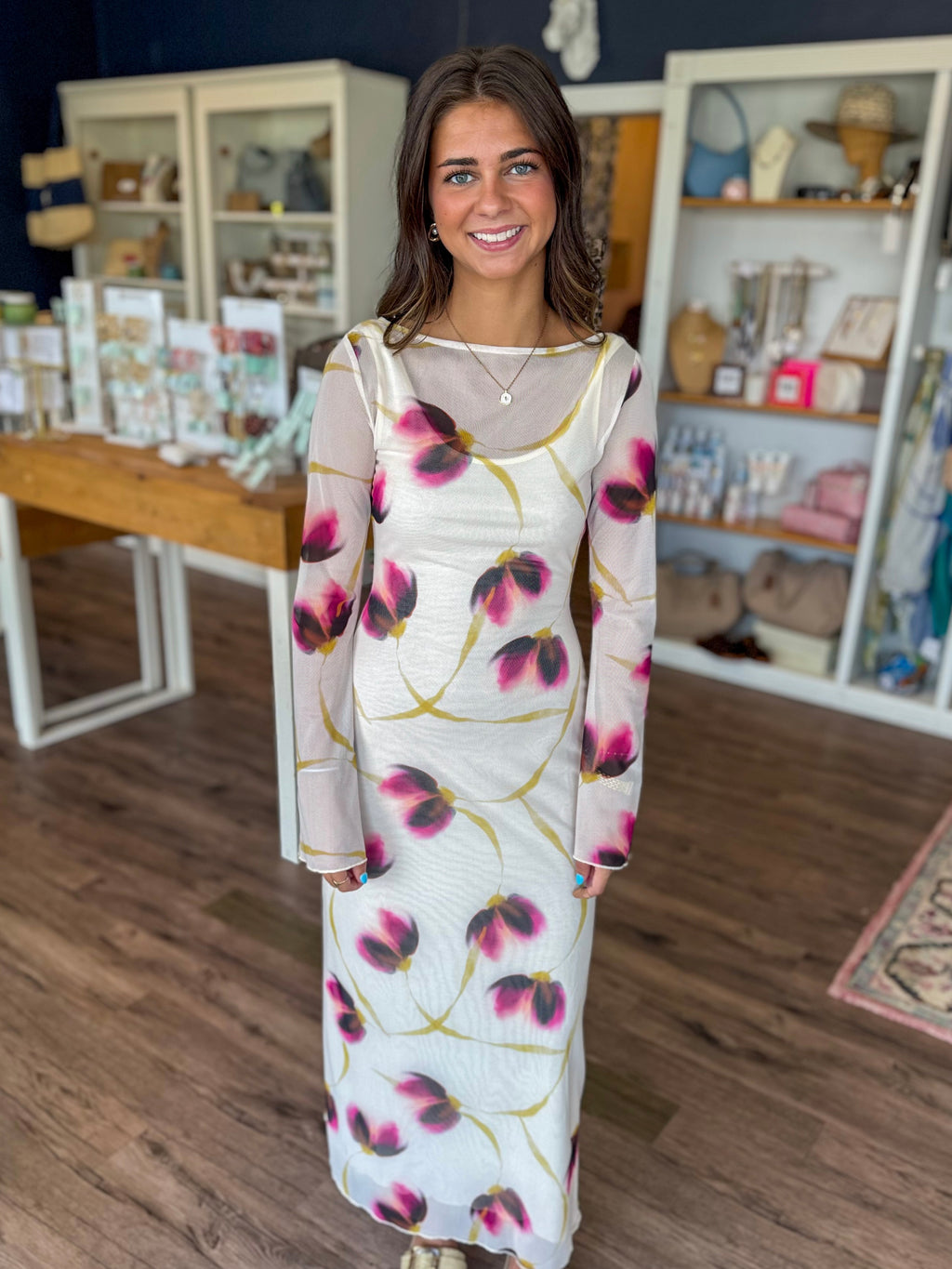 Emery Mesh Floral Dress
