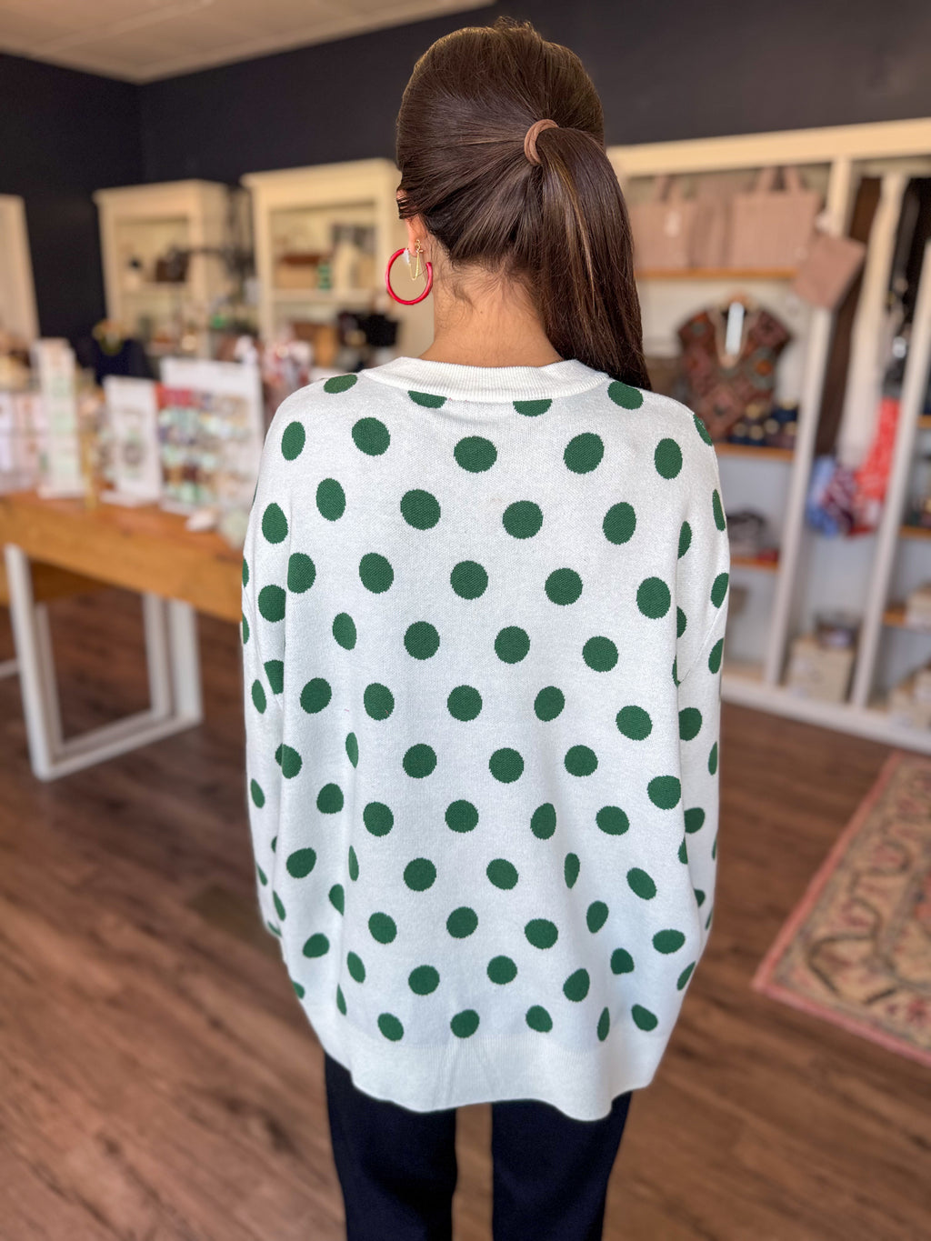 Polka Dot Santa Sweater