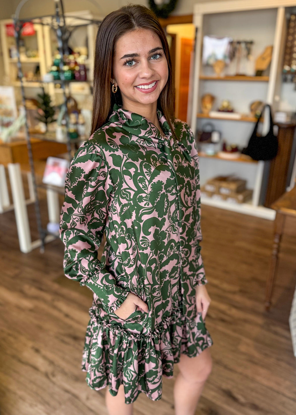 Paisley Bow Neck Dress