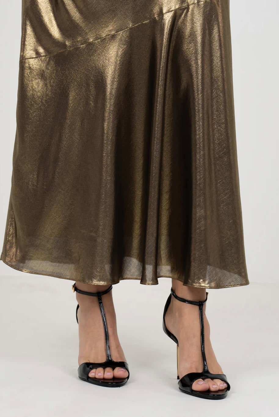 Bias Skirt in Liquid Gold