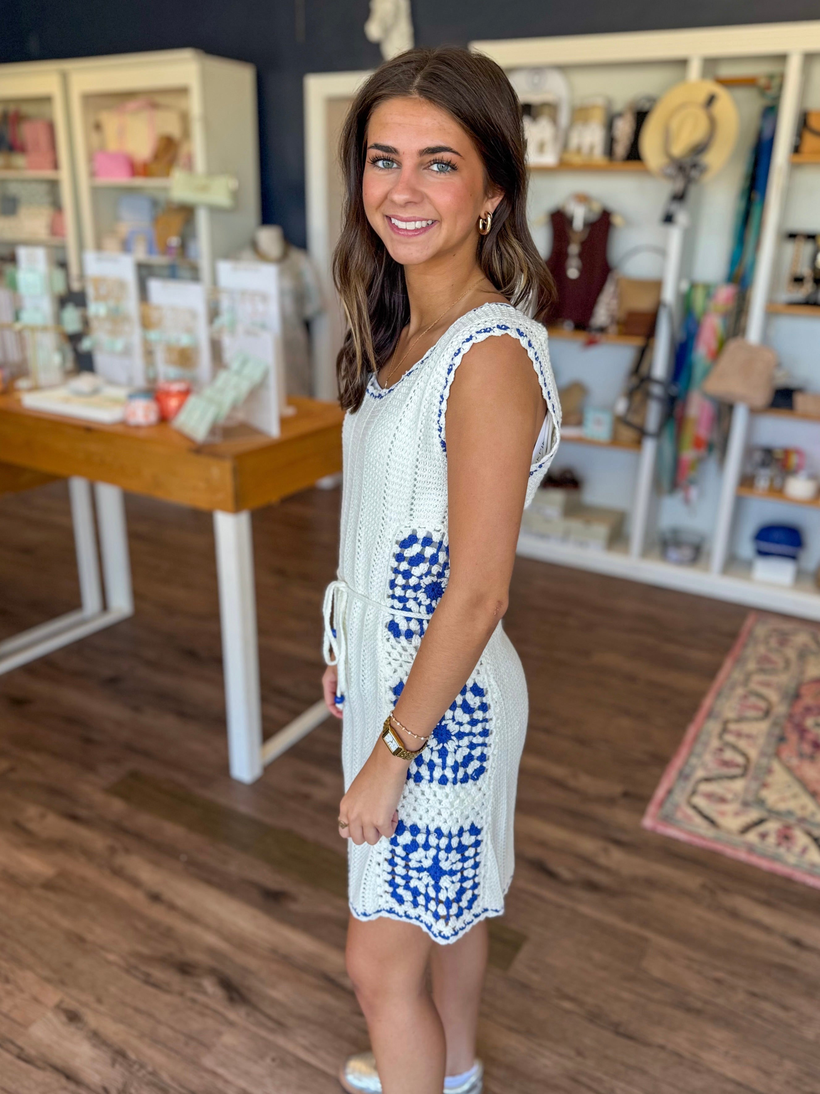 Avalon Crochet Mini Dress