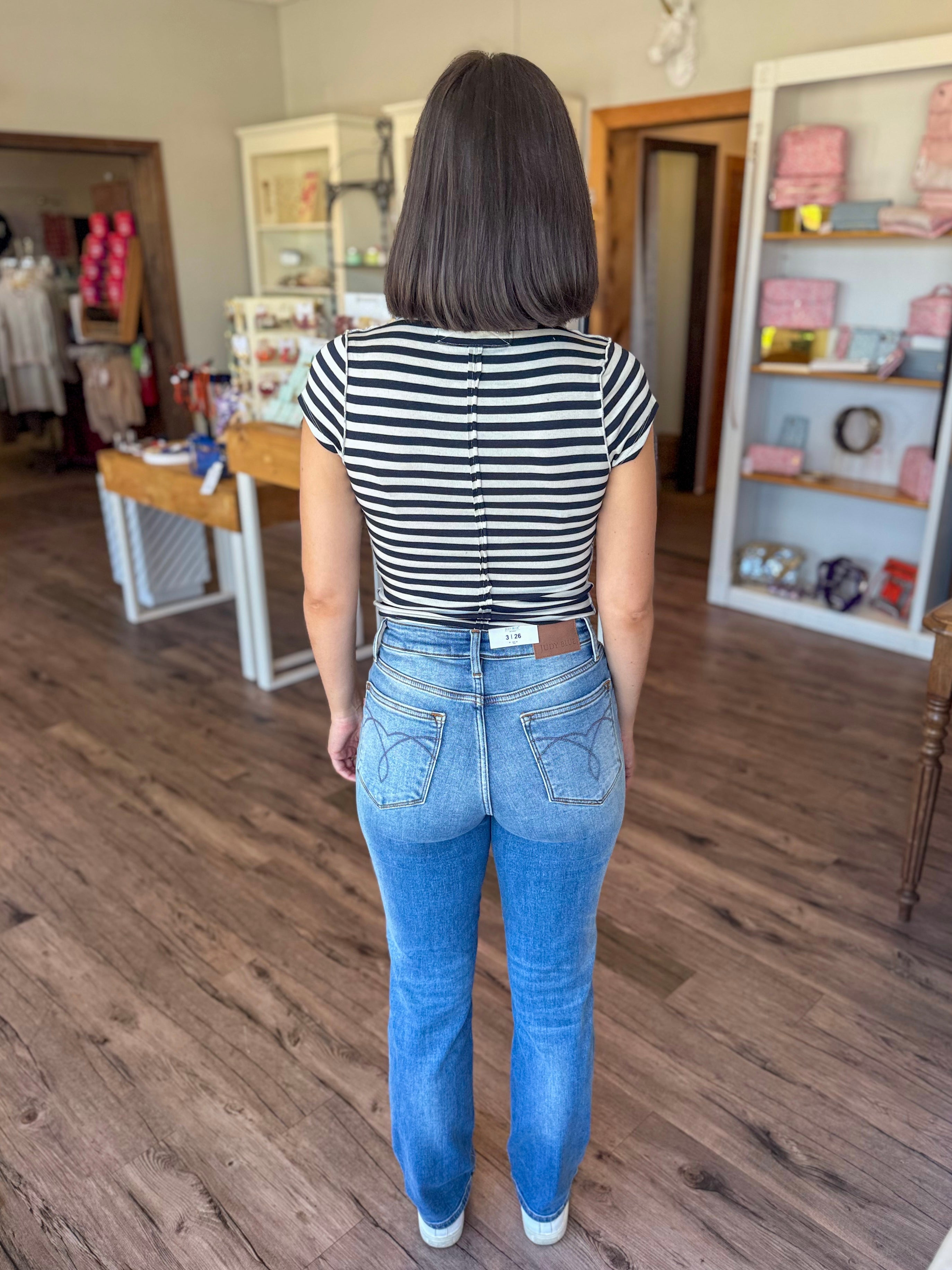 Vintage Wash Thermal Straight Jeans