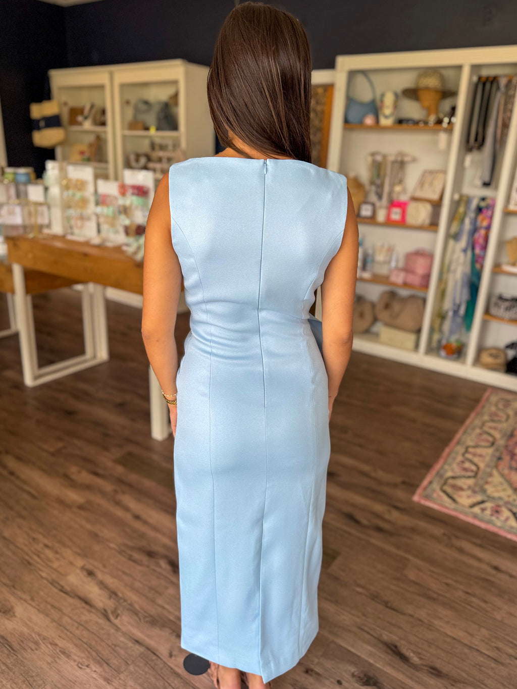 Liora Drape Ruffle Column Dress