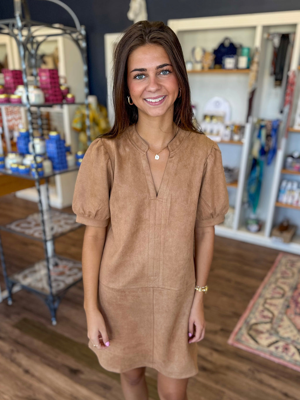 Camel Suede Dress