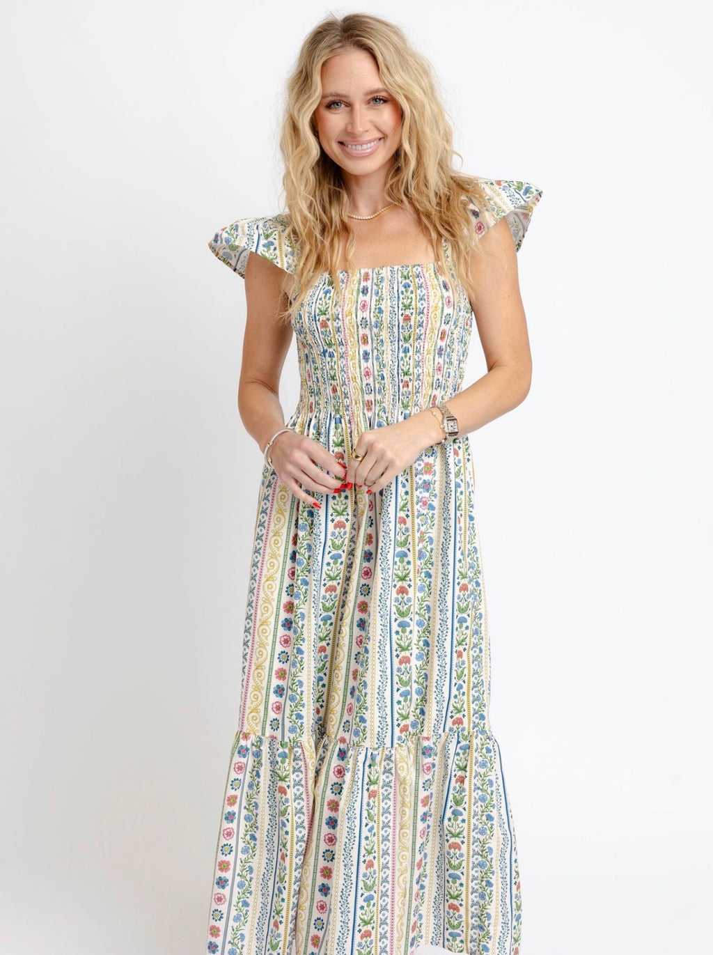 French Cottage Floral Smocked Dress