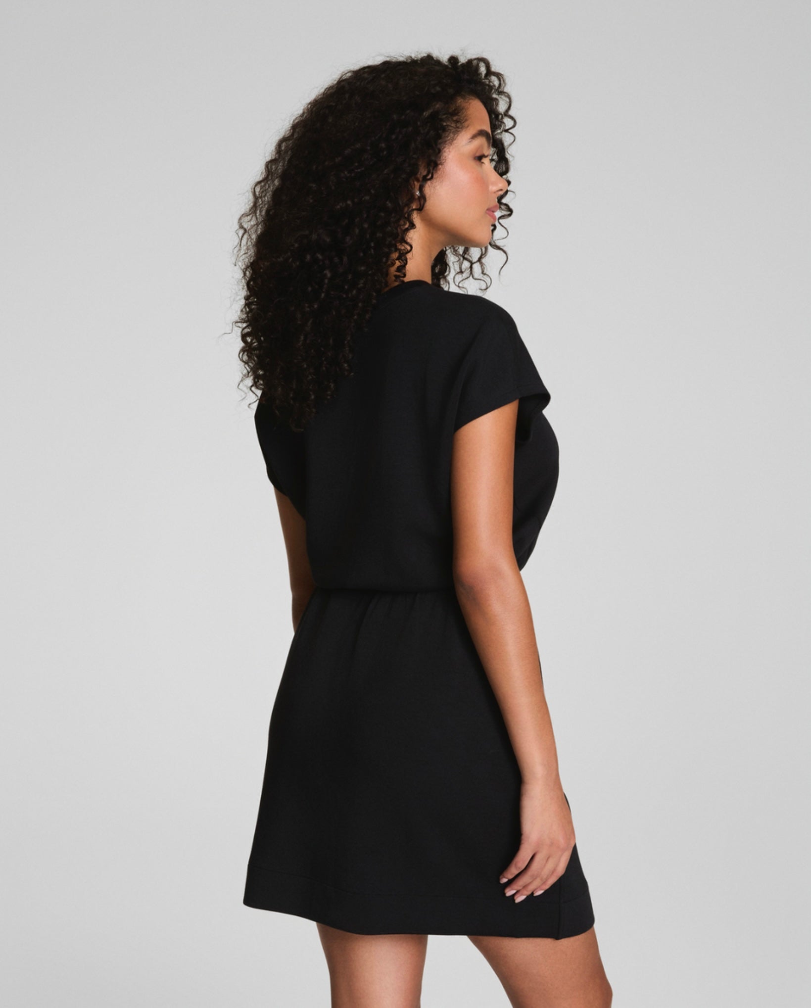 Air Essentials Crew Sweatshirt Dress in Very Black