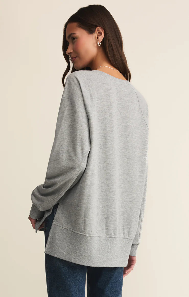 V-Neck Weekender In Heather Grey
