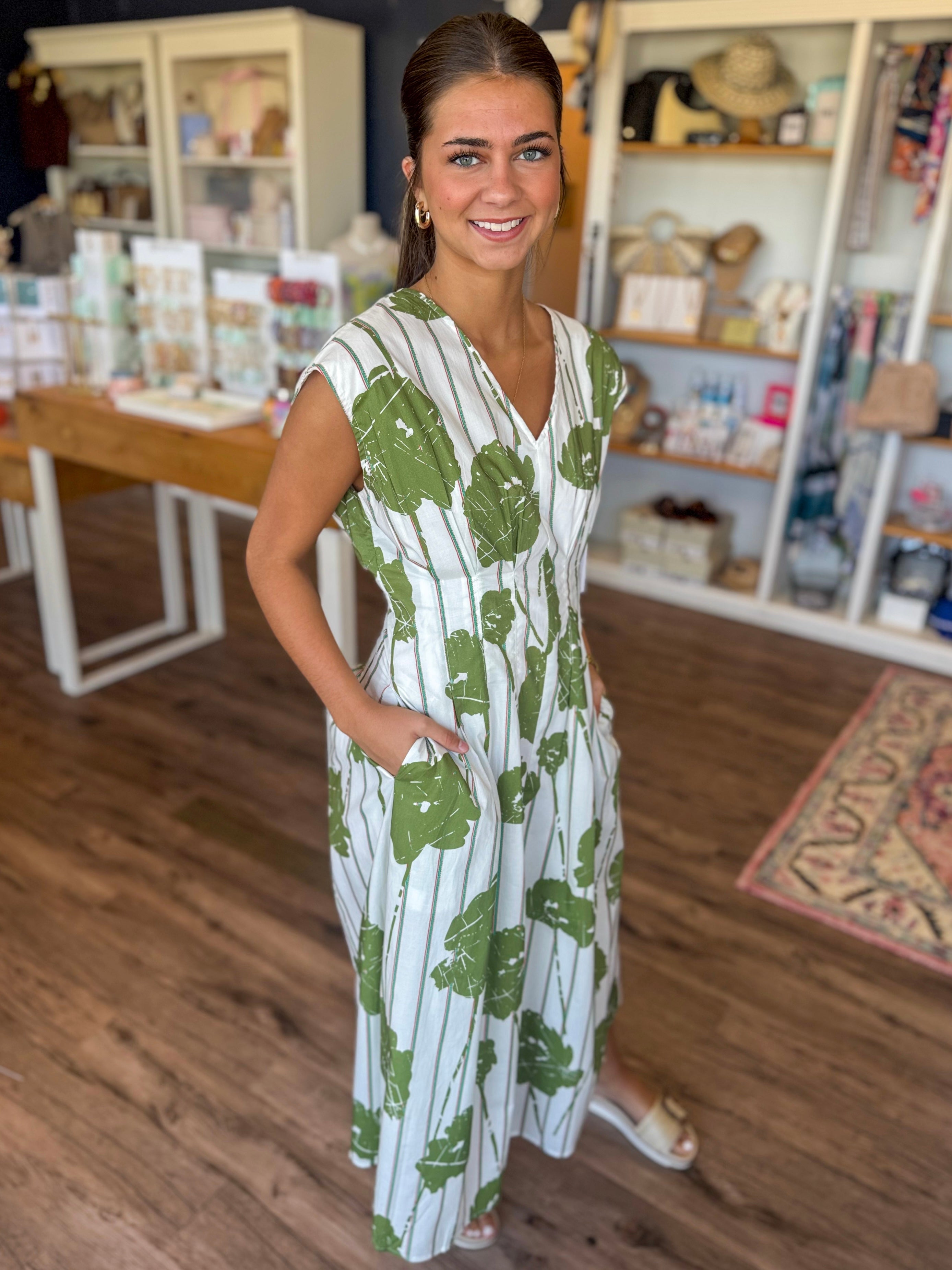 Splotches and Stripes Maxi Dress