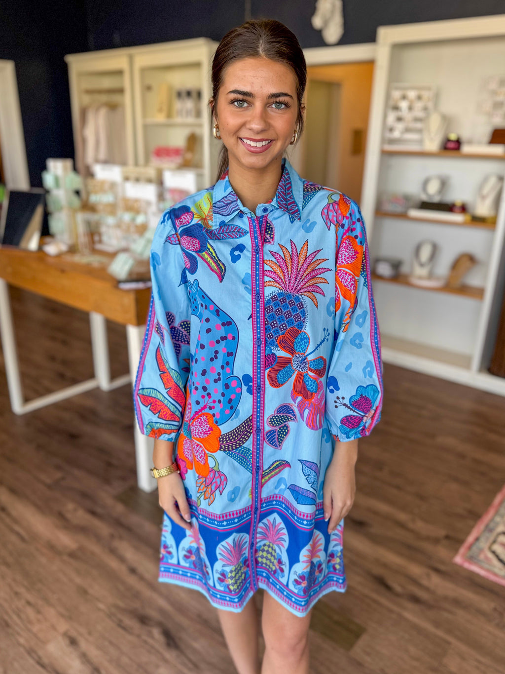 Ava Dress in Azure Safari