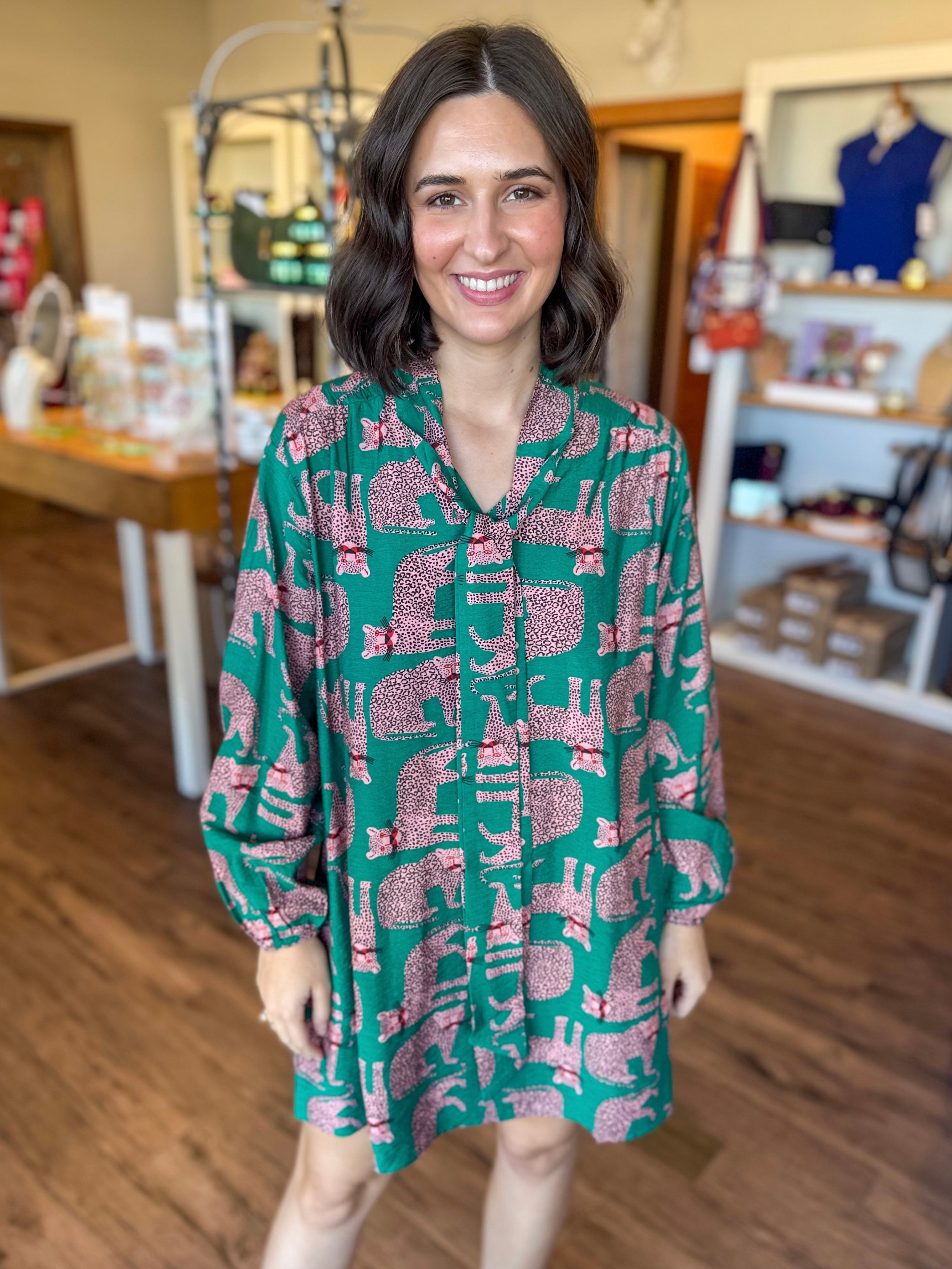 Green Leopard Dress Tapestry Inc Green Leopard Dress Tapestry Inc
