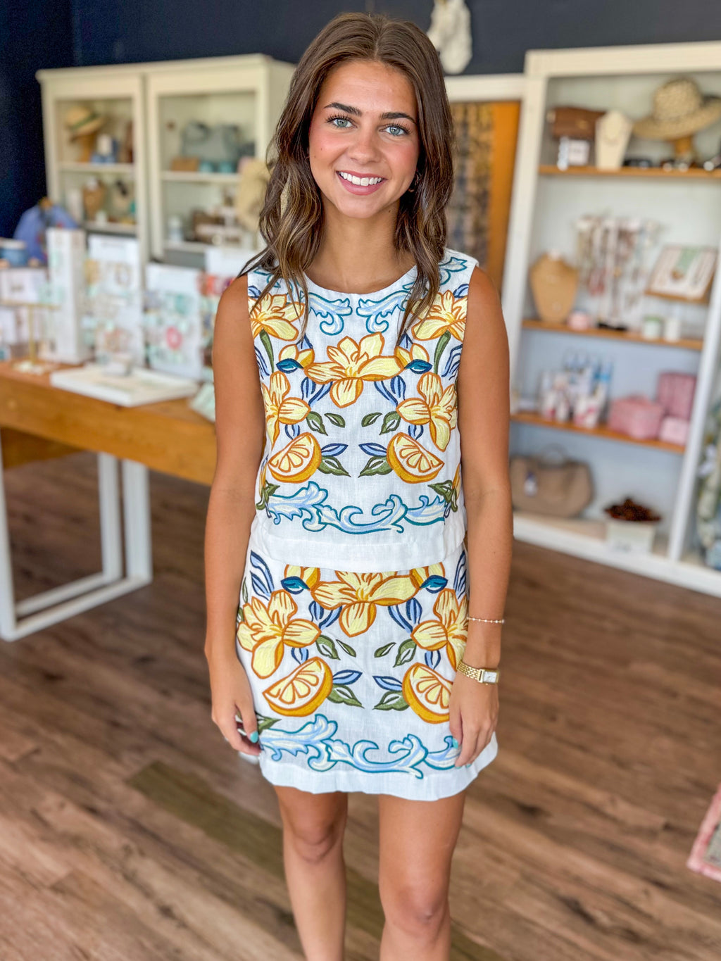 Lemon and Flowers Skirt