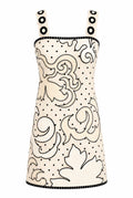 Lills Ivory Noir Dotted Embroidery Dress